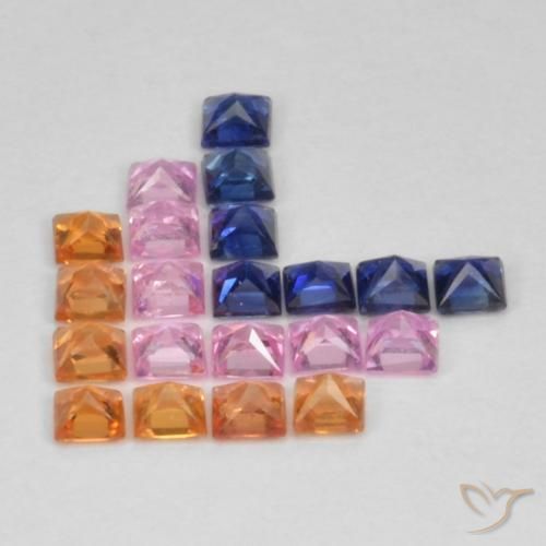 Pedras preciosas de Safira Multicolorido natural de 1.49 ct, Quadrado, VS