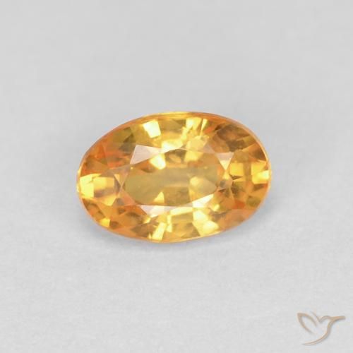 0.58ct Natural Laranja-Ouro Safira, oval, VVS-VS