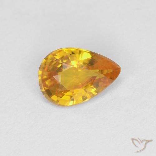 Safira Dourado Natural 0.45ct, Formato de pêra, VVS-VS
