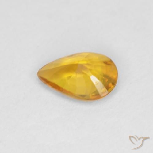 Safira Dourado Natural 0.45ct, Formato de pêra, VVS-VS