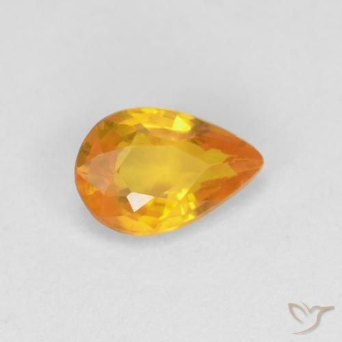 0.54ct Natural Ouro Safira, Formato de pêra, VVS-VS