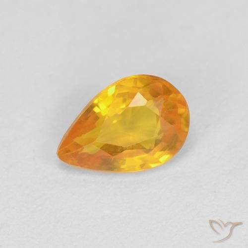 Safira Ouro Natural 0.54ct, Formato de pêra, VVS-VS