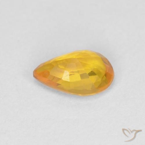 Safira Ouro Natural 0.54ct, Formato de pêra, VVS-VS