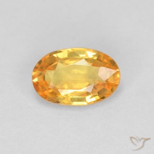 0.60ct Natural Laranja-Ouro Safira, oval, VVS-VS