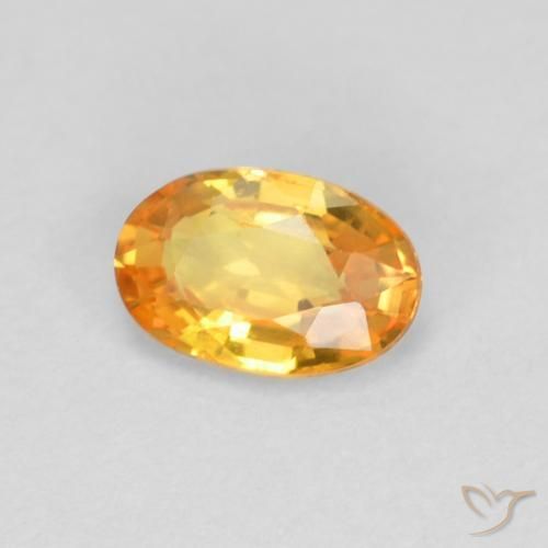 Safira Laranja-Ouro Natural 0.60ct, oval, VVS-VS