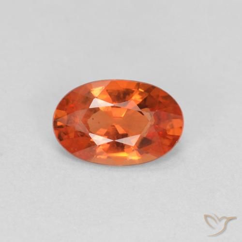 Safira laranja avermelhado Natural 0.46ct, oval, VVS-VS