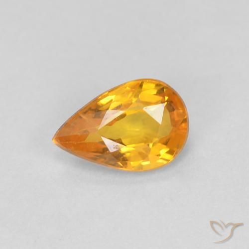 0.51ct Natural Laranja-Ouro Safira, Formato de pêra, VVS-VS