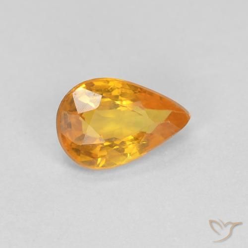 Safira Laranja-Ouro Natural 0.51ct, Formato de pêra, VVS-VS
