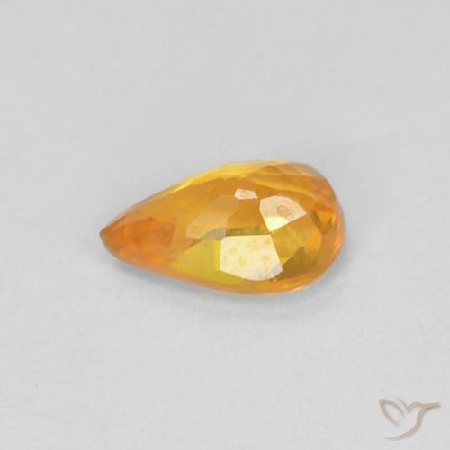 Safira Laranja-Ouro Natural 0.51ct, Formato de pêra, VVS-VS