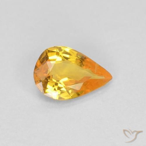 Safira Dourado Natural 0.37ct, Formato de pêra, VVS-VS