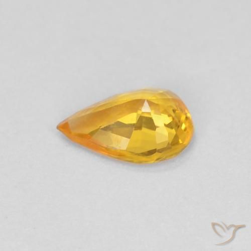 Safira Dourado Natural 0.37ct, Formato de pêra, VVS-VS