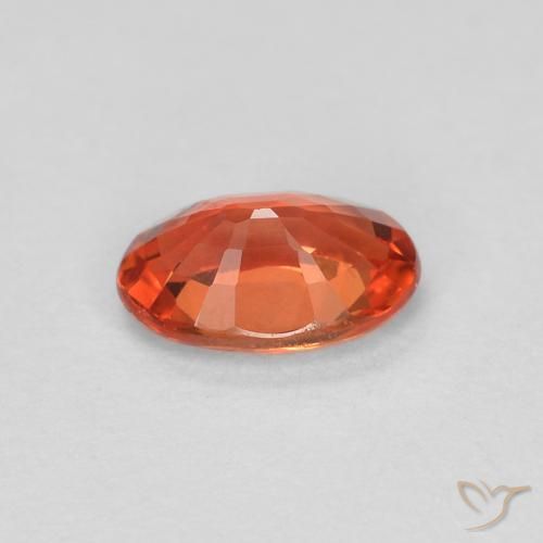 Safira laranja avermelhado Natural 0.55ct, oval, VVS-VS