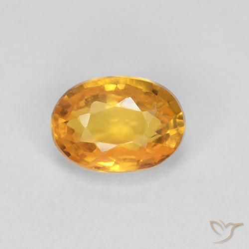 0.65ct Natural Laranja Profundo-Ouro Safira, oval, VVS