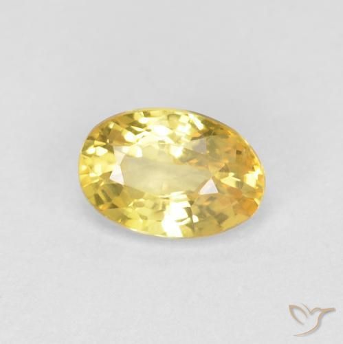Safira Mel amarelo Natural 0.63ct, oval, VVS