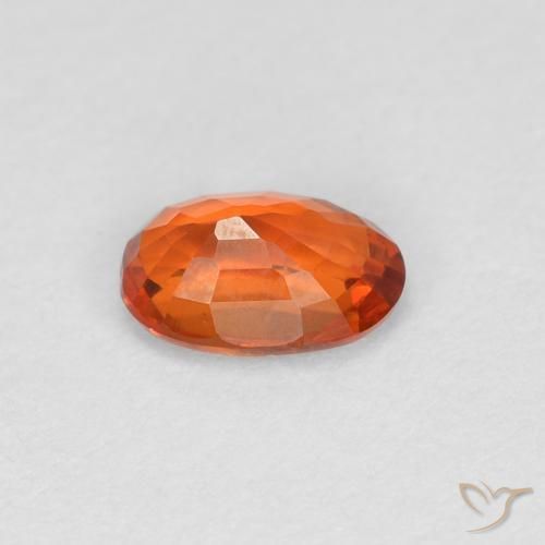 Safira laranja avermelhado Natural 0.56ct, oval, VVS