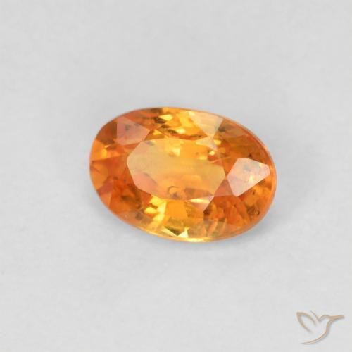 Safira Laranja brilhante Natural 0.66ct, oval, VVS-VS