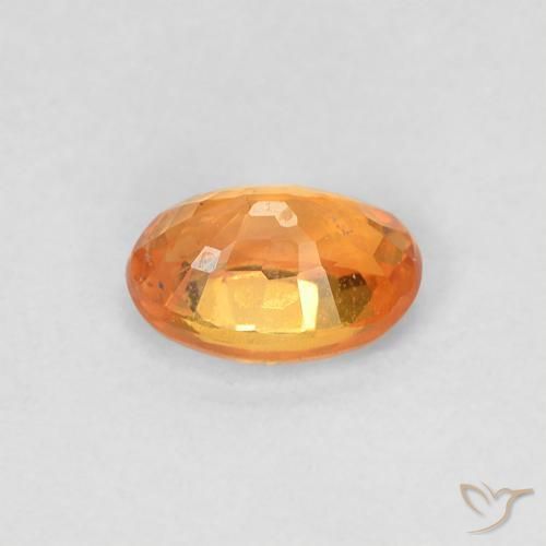 Safira Laranja brilhante Natural 0.66ct, oval, VVS-VS