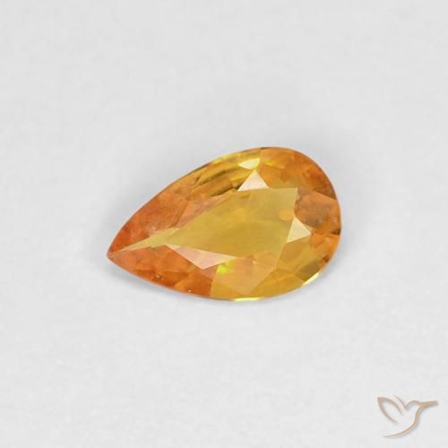 0.27ct Natural Laranja-Ouro Safira, Formato de pêra, VVS