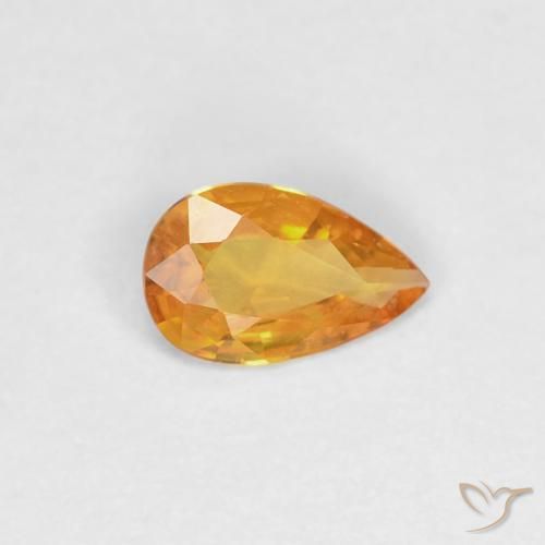 Safira Laranja-Ouro Natural 0.27ct, Formato de pêra, VVS