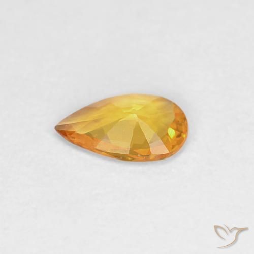 Safira Laranja-Ouro Natural 0.27ct, Formato de pêra, VVS
