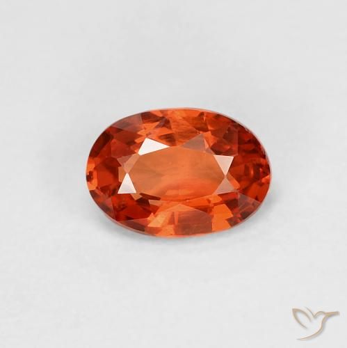 0.58ct Natural laranja avermelhado Safira, oval, VVS