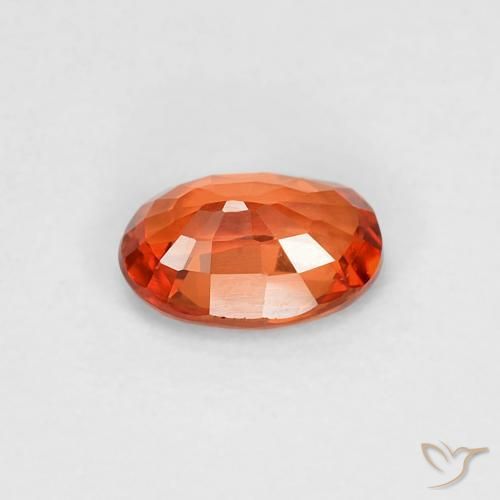 Safira laranja avermelhado Natural 0.58ct, oval, VVS
