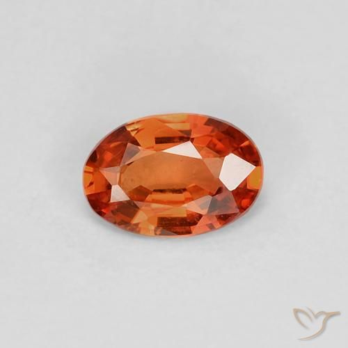 0.39ct Natural laranja avermelhado Safira, oval, VVS