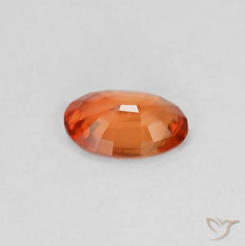 Safira laranja avermelhado Natural 0.39ct, oval, VVS