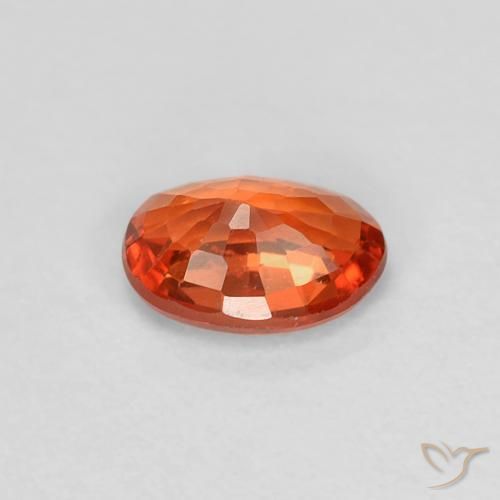 Safira laranja avermelhado Natural 0.60ct, oval, VVS