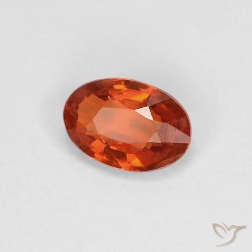 Safira laranja avermelhado Natural 0.51ct, oval, VVS