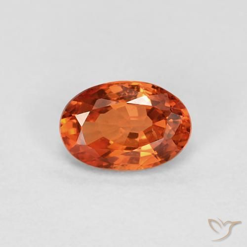 0.60ct Natural laranja avermelhado Safira, oval, VVS