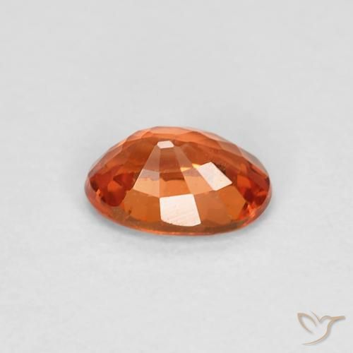 Safira laranja avermelhado Natural 0.60ct, oval, VVS