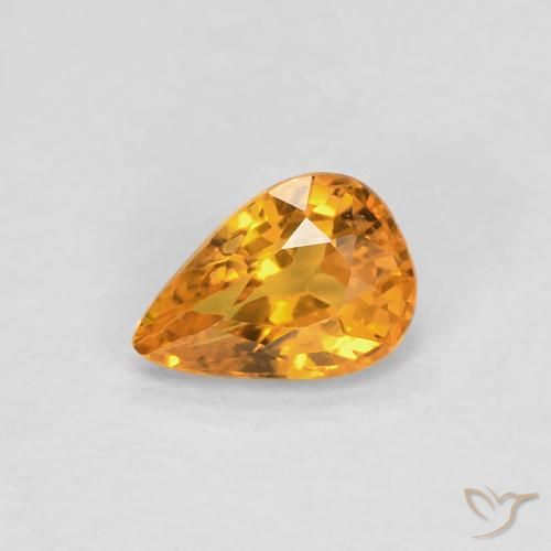 0.52ct Natural Laranja-Ouro Safira, Formato de pêra, VVS