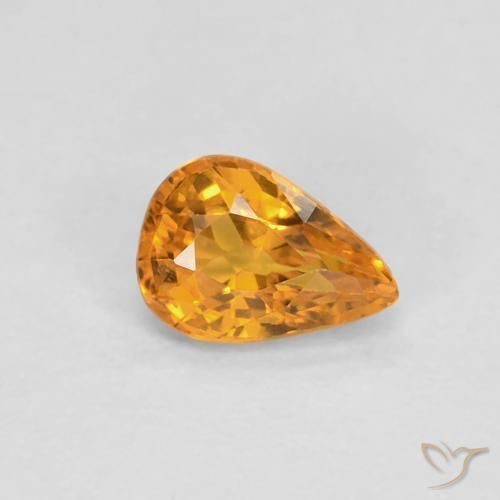 Safira Laranja-Ouro Natural 0.52ct, Formato de pêra, VVS