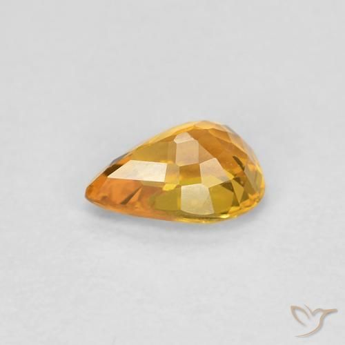 Safira Laranja-Ouro Natural 0.52ct, Formato de pêra, VVS