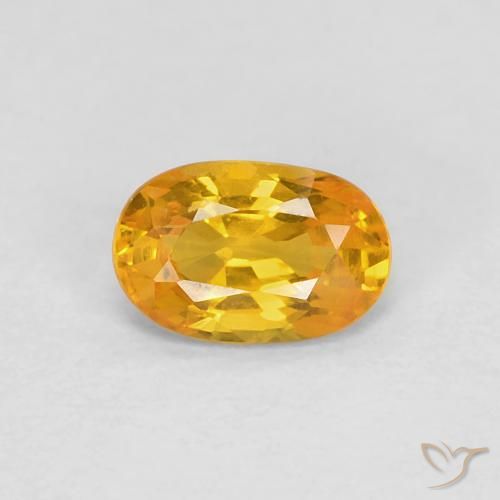 0.62ct Natural Laranja-Ouro Safira, oval, VVS