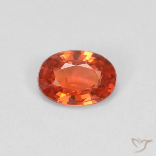 0.47ct Natural laranja avermelhado Safira, oval, VS
