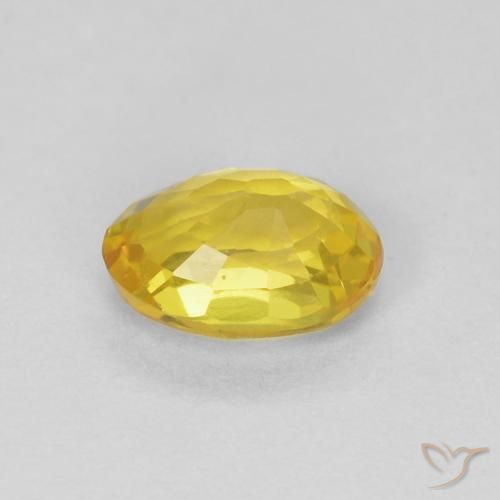 Safira amarelo médio Natural 0.56ct, oval, VS