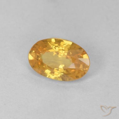 Safira Laranja Dourado Profundo Natural 0.57ct, oval, VS