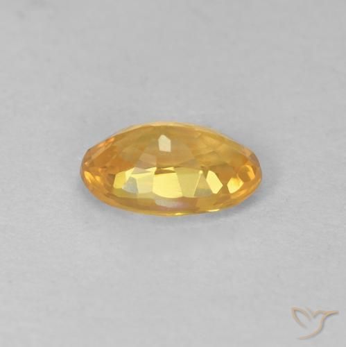 Safira Laranja Dourado Profundo Natural 0.57ct, oval, VS