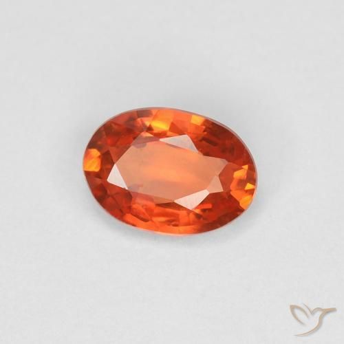 Safira fogo laranja Natural 0.49ct, oval, VVS