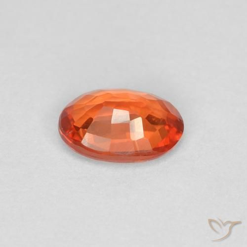Safira fogo laranja Natural 0.49ct, oval, VVS