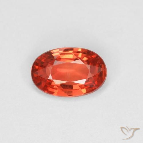 0.43ct Natural laranja avermelhado Safira, oval, VVS