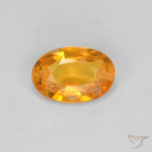 0.52ct Natural Laranja Médio Safira, oval, VVS