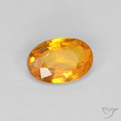 Safira Laranja Médio Natural 0.52ct, oval, VVS