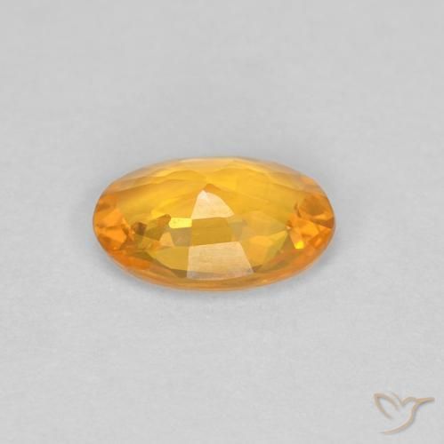 Safira Laranja Médio Natural 0.52ct, oval, VVS
