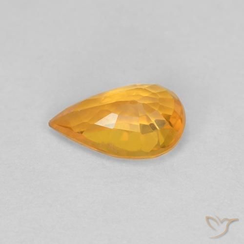 Safira Laranja Médio Natural 0.54ct, Formato de pêra, VVS