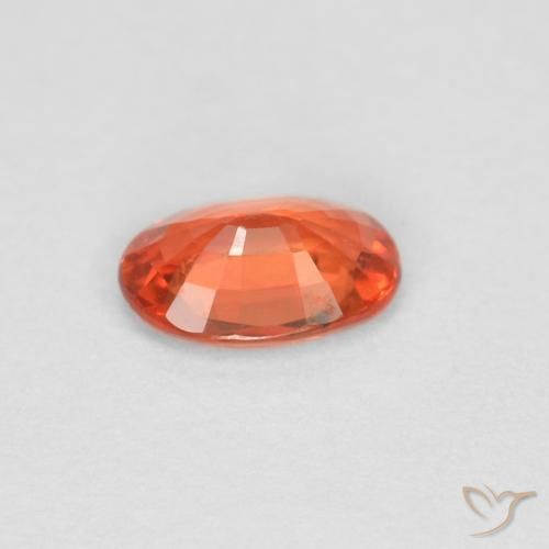 Safira laranja avermelhado Natural 0.44ct, oval, VVS