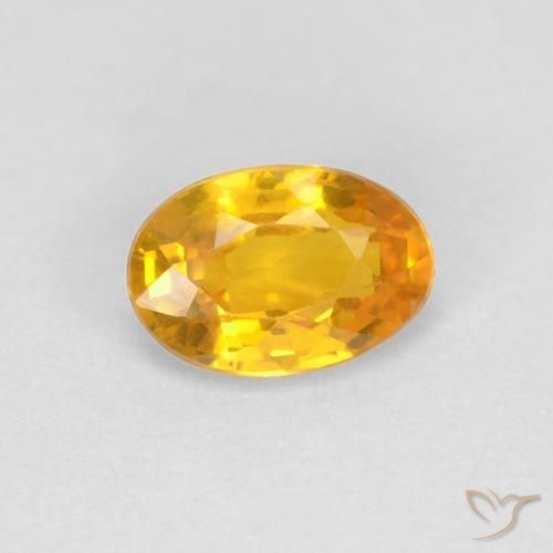 0.67ct Natural Laranja-Ouro Safira, oval, VVS