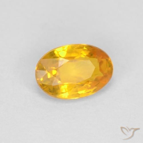 Safira Laranja-Ouro Natural 0.67ct, oval, VVS